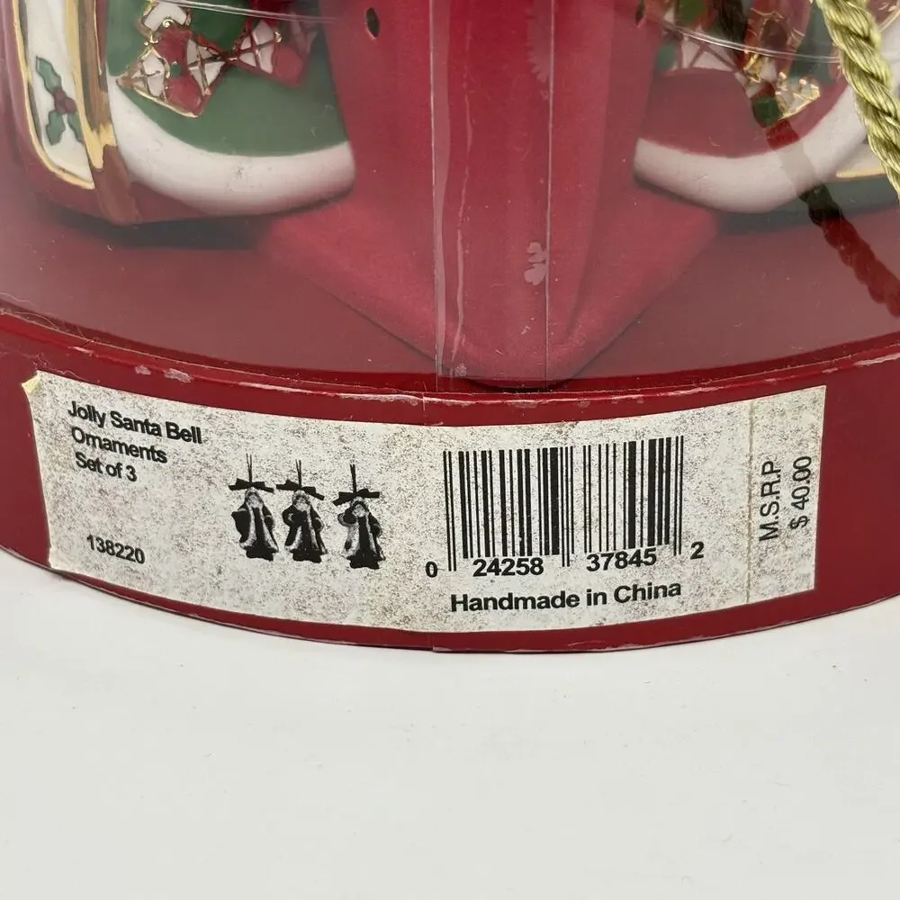 Set of 3 Waterford Holiday Heirlooms Ornaments Santa 138220 Porcelain Read